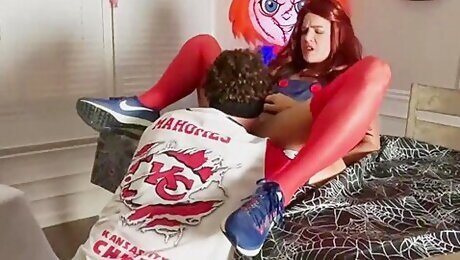 Sexy Halloween Chucky Rides A Huge Cock