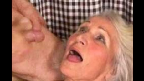 Busty Granny Takes Young Cock