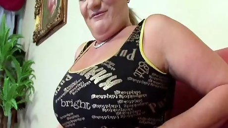 Chubby blonde granny needs her dose of young dick
