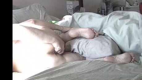 Granny Let's Me Play with Pussy Shows Soles of Feet & Ass