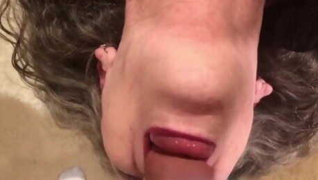 Mature Wife POV Upside Down Deepthroat Face Fuck Throatpie!  Full on OF!
