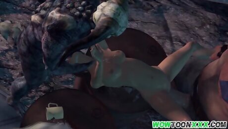 Lara Croft Fucked In Gangbang By Huge Cock Aliens
